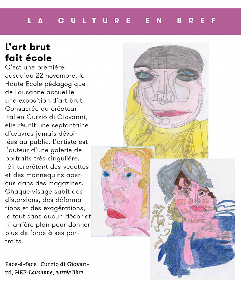 L’exposition Curzio di Giovanni dans le Magazine « Générations »